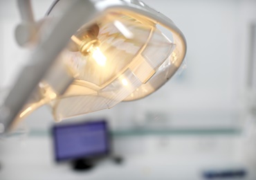 Close up of a light used in dental examinations