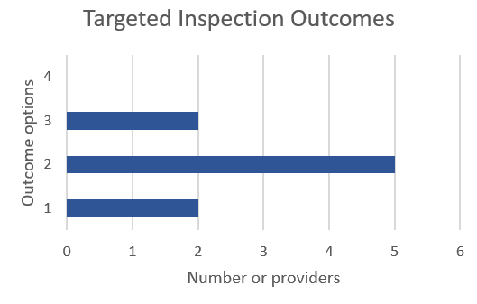 Bar chart showing targeted inspection outcomes