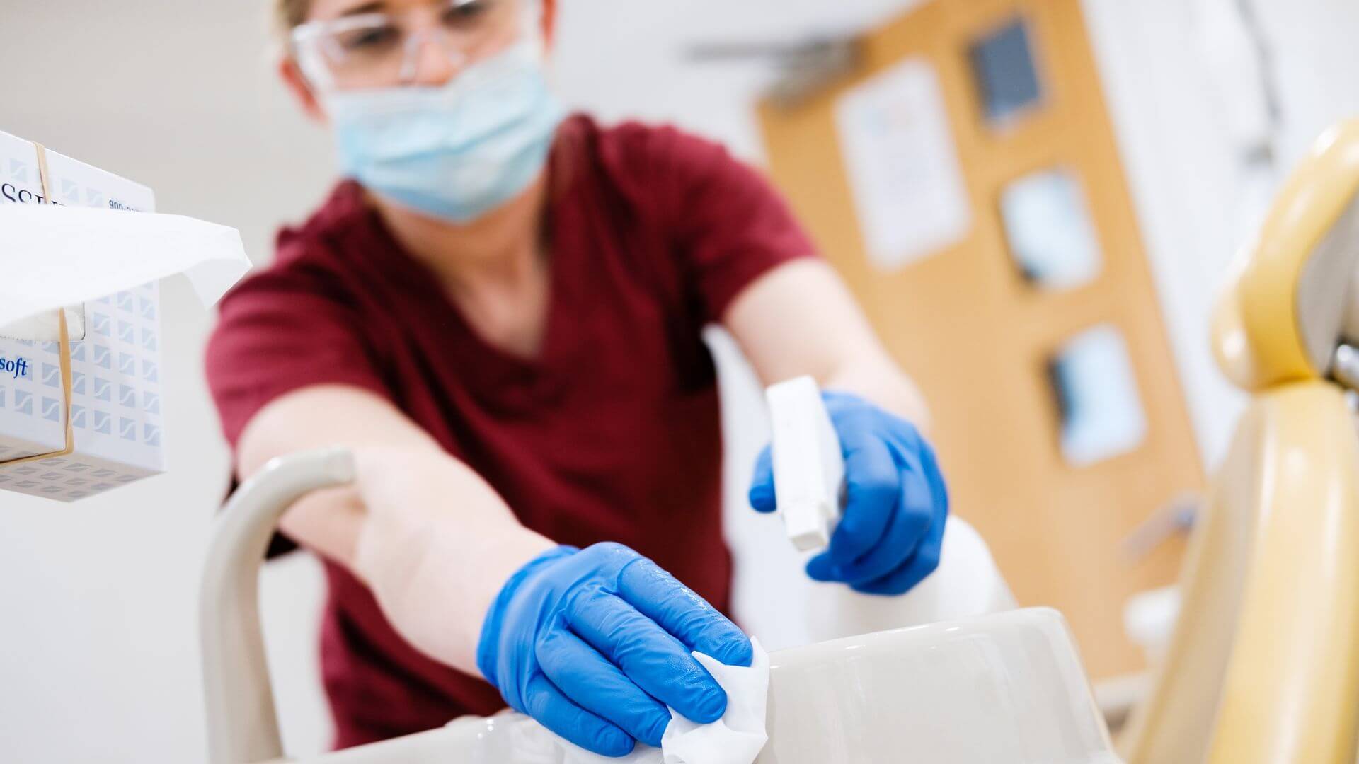 Dentist cleaning surface