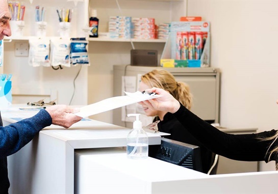 Patient at help desk
